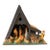 Mid Century Modern 1960s a-Frame Christmas Manger Nativity Scene With Hand-Painted Figures For Sale