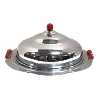 Mid Century Chrome Serving Tray For Sale