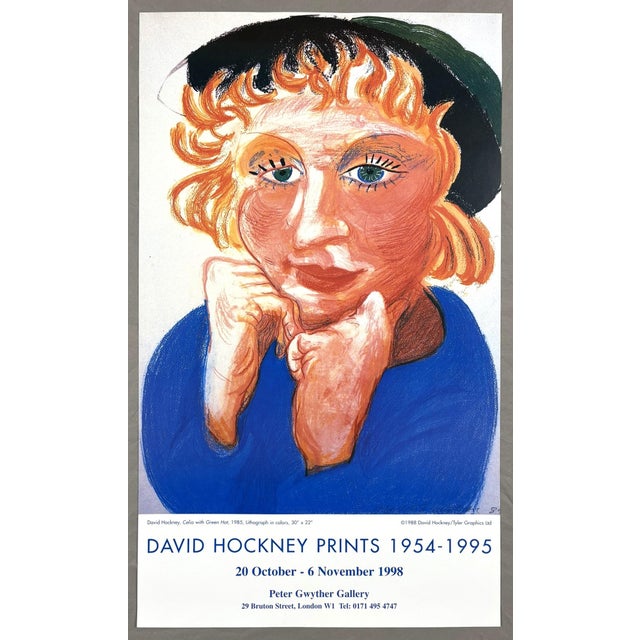 David Hockney Celia With Green Hat Original 1998 London Exhibition Poster For Sale - Image 9 of 9