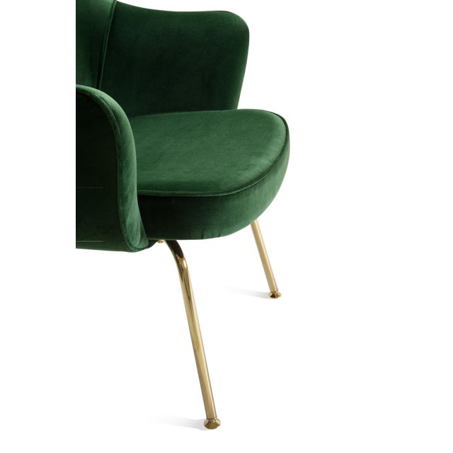 Knoll Saarinen Executive Arm Chairs in Emerald Velvet, 24k Gold Edition For Sale - Image 4 of 8