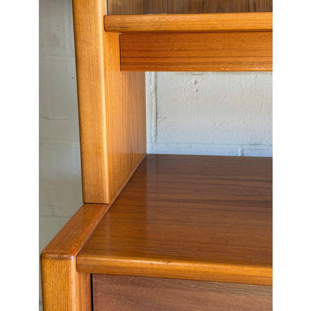 Skovby Teak Credenza and Hutch With Glass Sliding Doors Danish Mid-Century Modern 1970s For Sale - Image 10 of 14