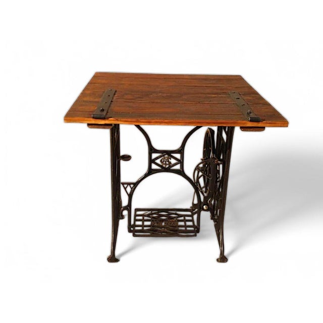 Industrial Table with Gritzner Sewing Machine, 1920s For Sale - Image 6 of 6