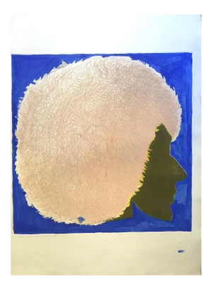 Profile in Pink and Blue - Original Etching by Giacomo Porzano - 1972 1972