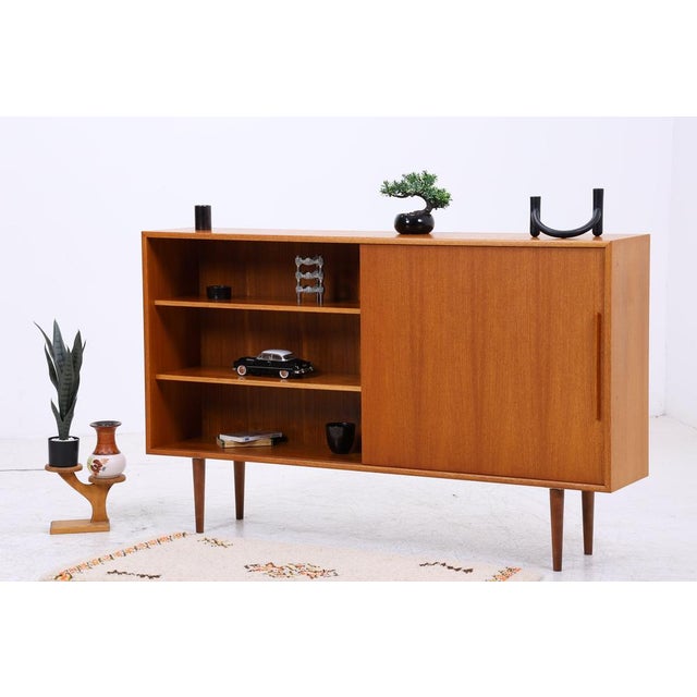 Mid-Century Highboard in Teak with Sliding Doors from WK Möbel For Sale - Image 4 of 14