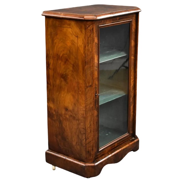 Victorian Music Cabinet in Burr Walnut, 1870 For Sale