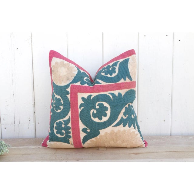 Mushkaan Vintage Suzani Pillow For Sale - Image 9 of 9
