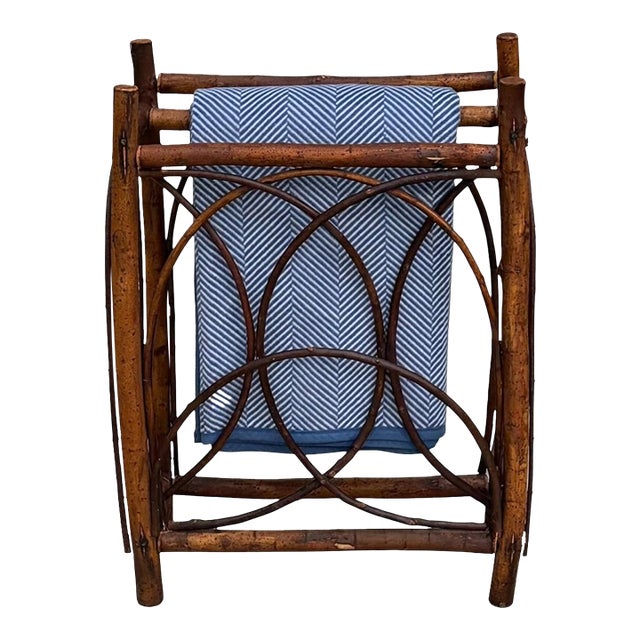 Adirondack Folk Art Rustic Twig Blanket Quilt Rack For Sale