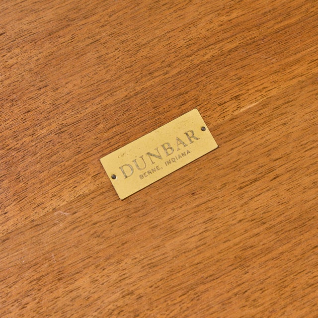 Edward Wormley for Dunbar Mid Century Walnut and Brass Side End Tables - Pair For Sale - Image 12 of 12