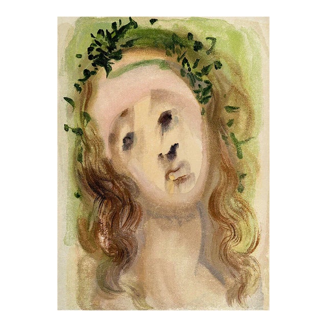 1960s Salvador Dali Woodcut Purgatory 10 Virgil’s Face For Sale