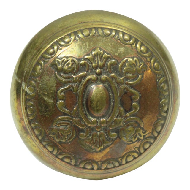 Antique 1900s Reading Creston Brass Passage Door Knob For Sale