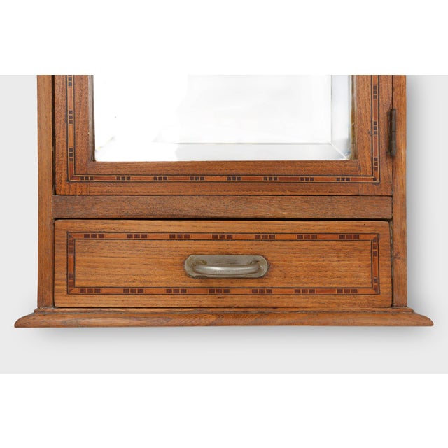 1930s Art Deco Shaving Cabinet in Oak with Mirror, France, 1930s For Sale - Image 5 of 15