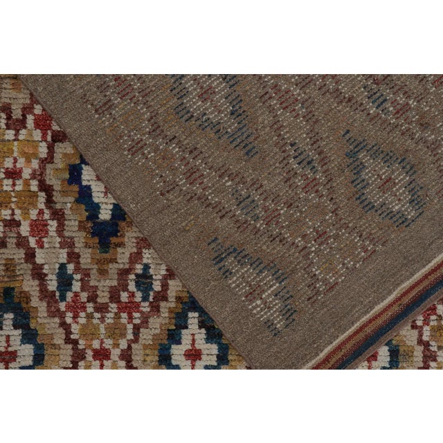 Rug & Kilim’s Moroccan Rug in Brown, Red and Blue Diamond Patterns For Sale In New York - Image 6 of 6