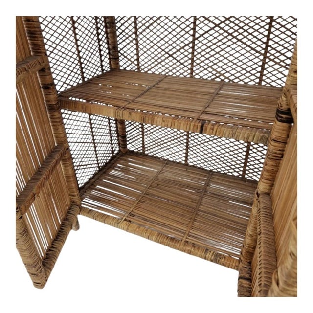 Italian Bamboo and Rattan Credenza or Bookcase, 1970s For Sale In Naples, FL - Image 6 of 7