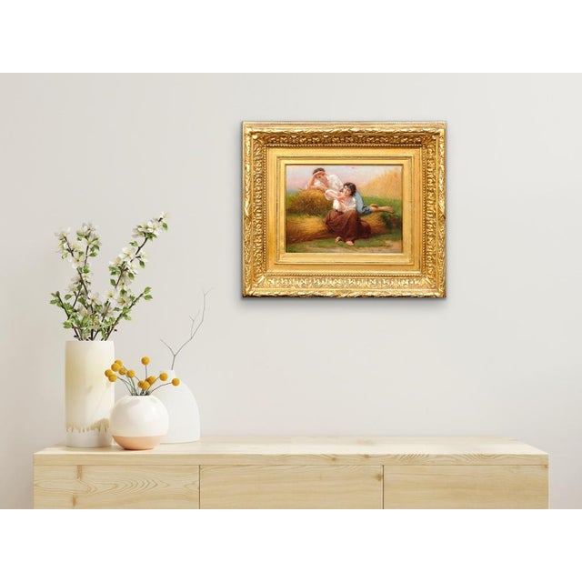 Charles Landelle, I Ask You for a Caress and You Tickle Me, 1860s, Oil Painting, Framed For Sale - Image 16 of 18