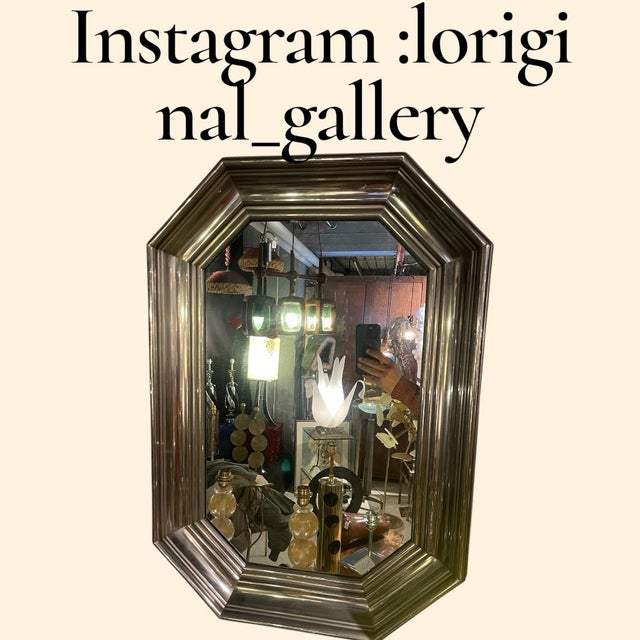 Stainless Steel Mirror attributed to Maison Jansen, 1970 For Sale - Image 6 of 7