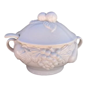 Vintage White Italian Soup Tureen W/Ladle