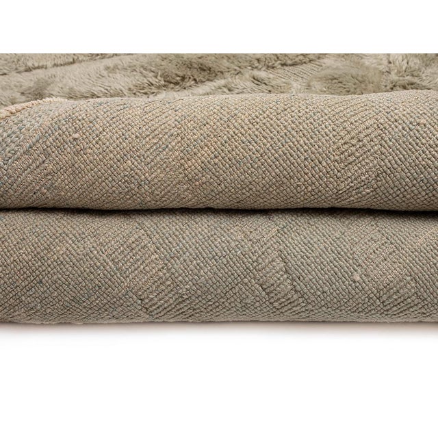 Textile Sculpted Maze Hand-Knotted Moroccan Wool Rug | 7'9" X 6'2" | One of a Kind For Sale - Image 7 of 7