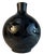 Large 16 In, Tall Bulbous Black Ceramic Leaf Design Vase For Sale - Image 9 of 14