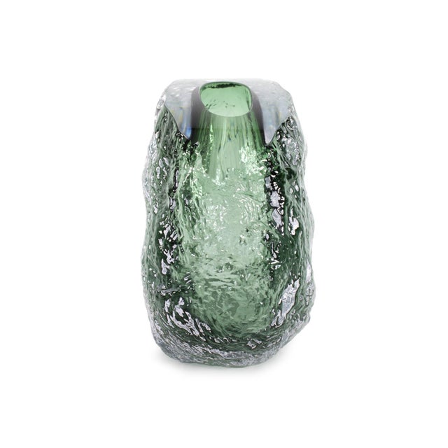 Kenneth Ludwig Chicago Emerald Crystalized Glass Vase- Small For Sale - Image 4 of 11