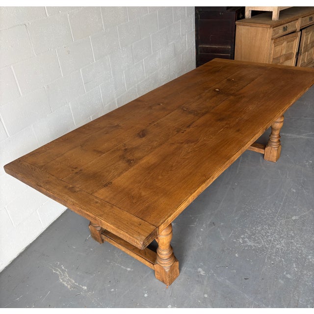 19th Century English Oak Refectory Table For Sale - Image 4 of 8