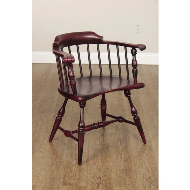 Traditional Vintage Duckloe Brothers Painted Low Back Windsor Armchairs - A Pair For Sale - Image 3 of 12