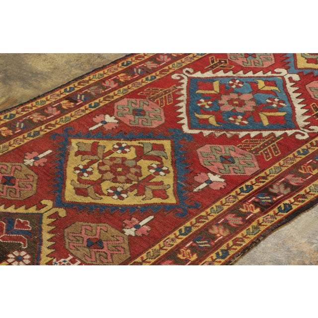 Traditional Antique Northwest Persian Runner, Geometric Medallions on Deep Red - Rug & Kilim For Sale - Image 3 of 7