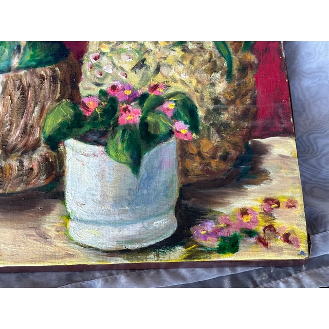 Green Vintage Still Life Oil Painting For Sale - Image 8 of 10