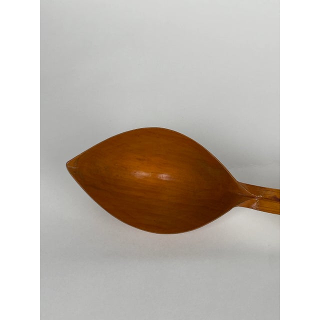 Late 19th Century A Persian Qajar Hand Carved Wooden Sherbet Spoon. Iran, Circa 1880 For Sale - Image 5 of 6