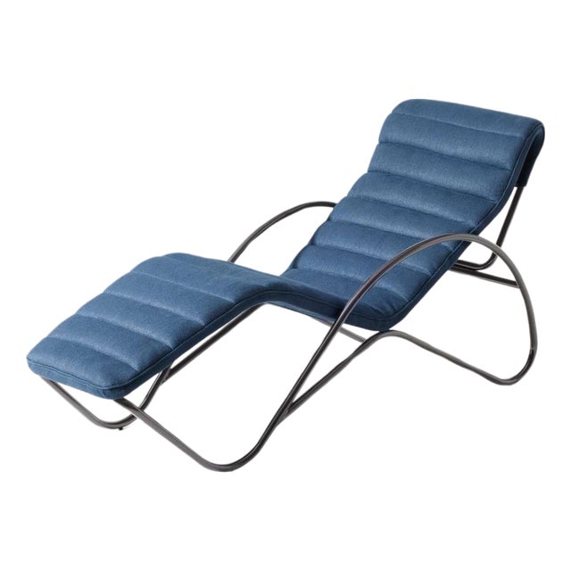 Indochine Blue Chaise Lounge by Charlotte Perriand for Cassina For Sale