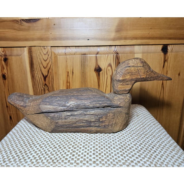 Vintage Hand Carved Wood Duck by C. Lawrence Trotter For Sale - Image 4 of 12