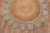 Blue Round Jute Scallop Rug - 4'x4' For Sale - Image 4 of 8