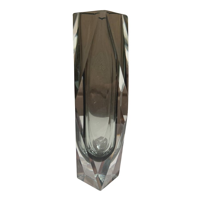 Murano Art Glass Vasesmoky Grey Sommerso Submerged Technique Mandruzzato For Sale