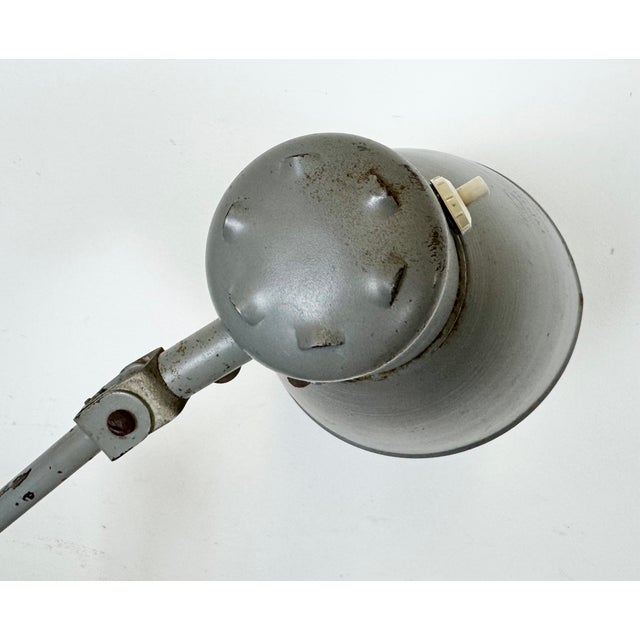 Large Grey Industrial Workshop Table Lamp, 1960s For Sale - Image 16 of 18
