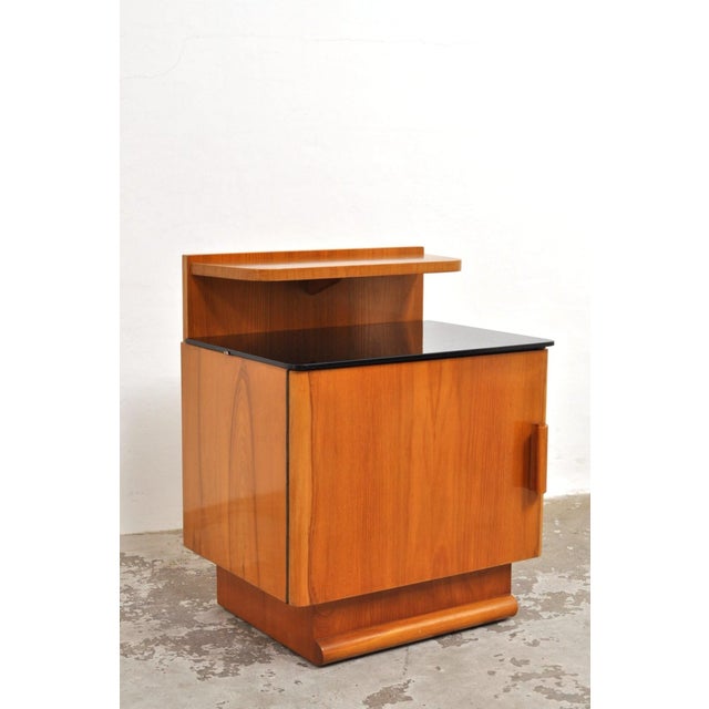 Black Art Deco Bedside Tables by Jindřich Halabala, 1940s, Set of 2 For Sale - Image 8 of 14