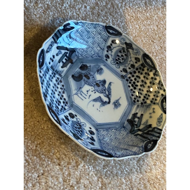 1950s Vintage Hand Painted Asian Decorative Plate For Sale - Image 4 of 8