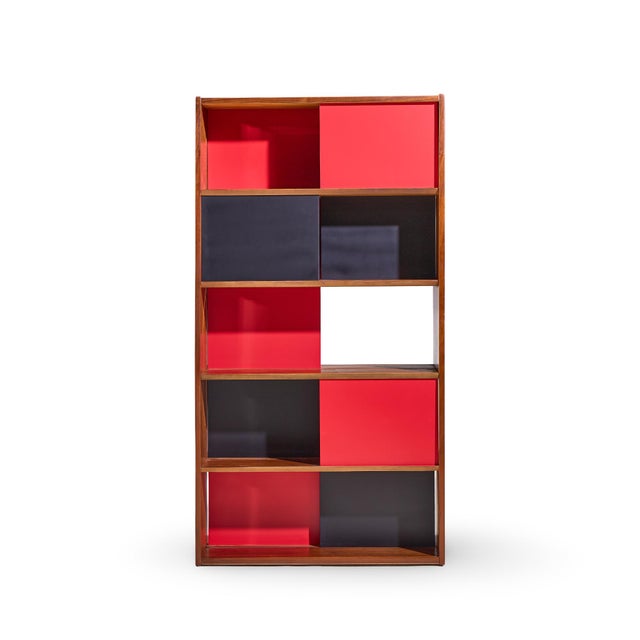 Mid 20th Century Evans Clark for Glenn of California Mid Century Walnut Room Divider Bookshelf For Sale - Image 5 of 8