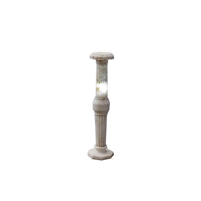Pedestal Column in White Marble, 1991 For Sale - Image 6 of 8