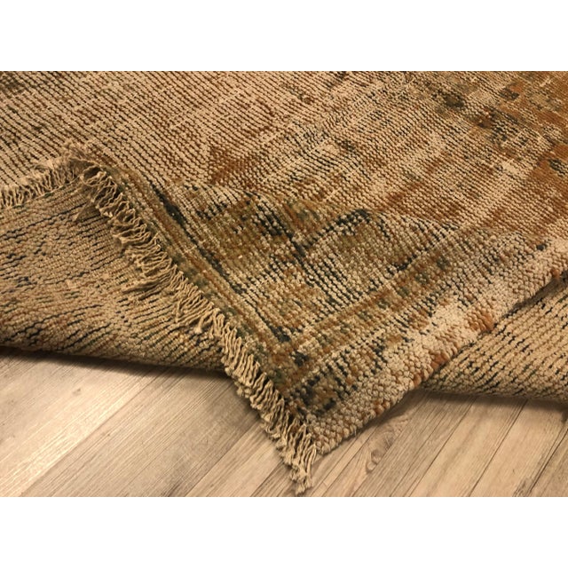 1960s 1960s Oushak Handmade Distressed Rug- 4′2″ × 5′10″ For Sale - Image 5 of 11