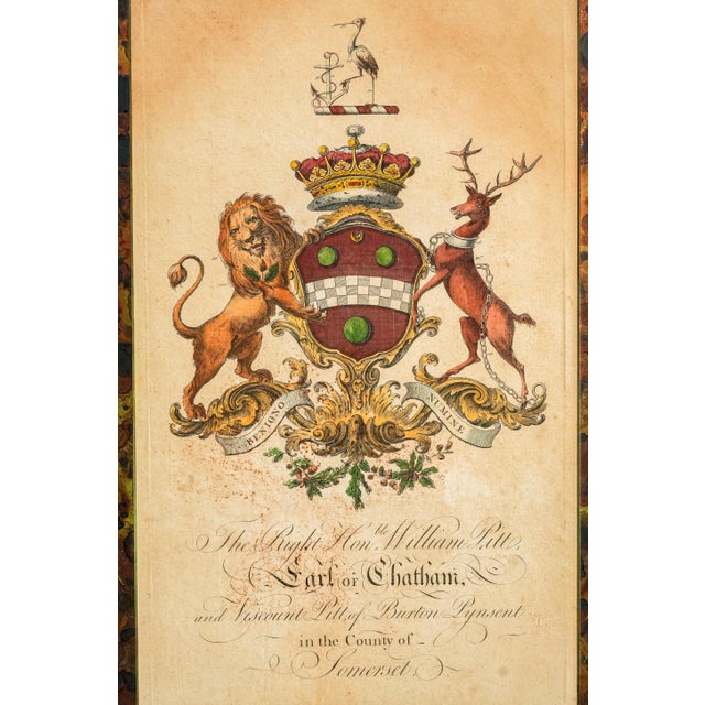 Pair Antique 19th Century Hand Colored Heraldic Engravings English Coat of Arms Art Framed Wall Decor For Sale - Image 9 of 18