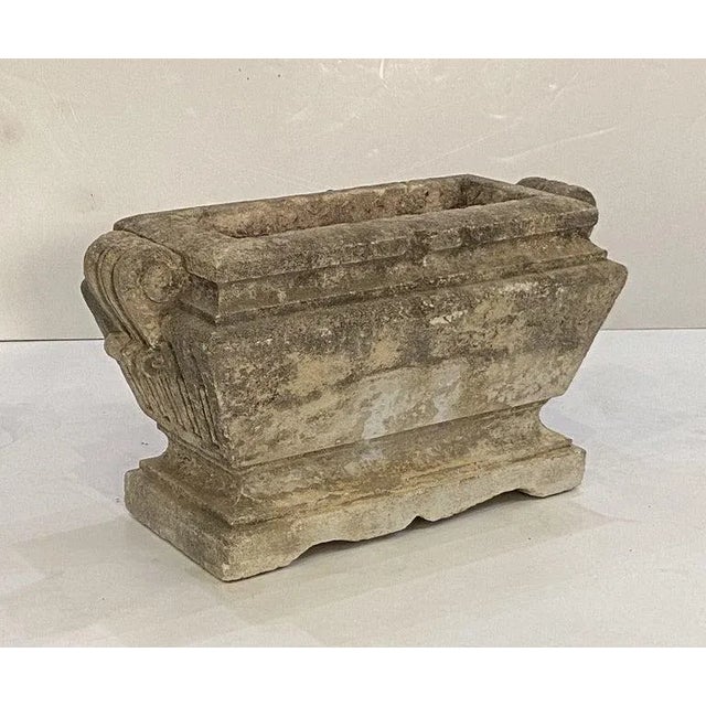 Vintage English Large Rectangular Garden Stone Trough For Sale - Image 11 of 12