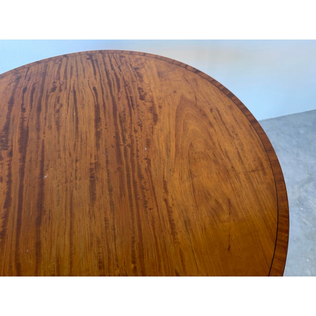 Neoclassical Antique French Neoclassical Flame Mahogany Round Side Table For Sale - Image 3 of 12