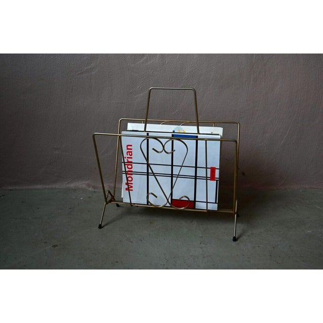 Metal Vintage Gold Heart Magazine Rack, 1950s For Sale - Image 7 of 7