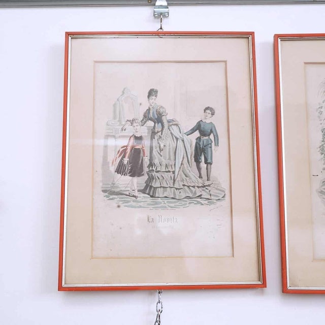 Figurative Composition, 18th Century, Watercoloured Woodcut, Set of 12 For Sale - Image 12 of 15