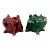 Vintage Traditional Cast Metal Red & Green Pig Piggy Bank - a Pair For Sale