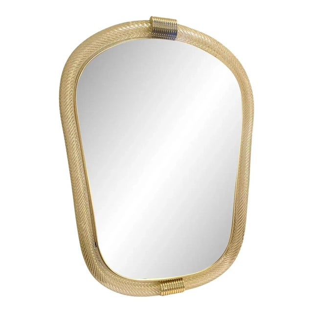 Early 21st Century Venetian Style Murano Glass Mirror with Twisted Torciglione Frame by Simoeng For Sale - Image 5 of 9