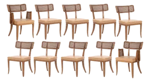Set of Ten Edward Wormley for Dunbar Curved-Back Dining Chairs, 1948