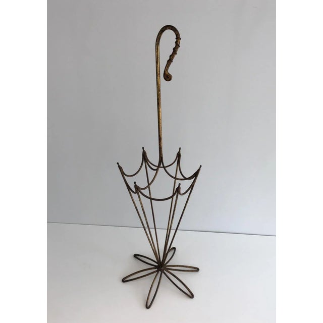 Gold Gilt Iron Umbrella Stand, circa 1940 For Sale - Image 6 of 13