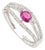 Natural Ruby & Diamond Split Shank Bypass Ring Size 5.5 in 14k White Gold For Sale