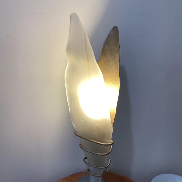 Vintage Large Sculptural Table Lamp With Modern Shape and Metal Base For Sale - Image 12 of 12
