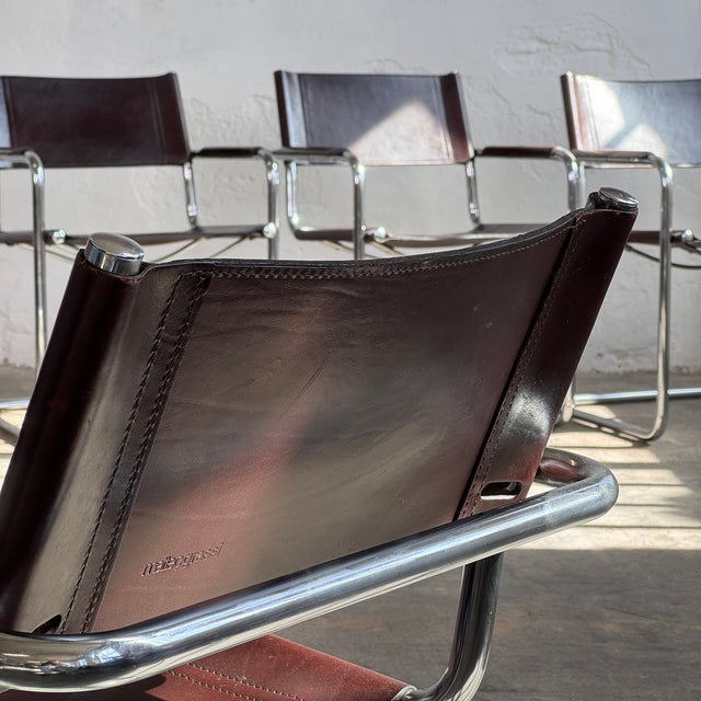 1970s MG5 Leather Chairs by Matteo Grassi, 1970, Set of 4 For Sale - Image 5 of 17